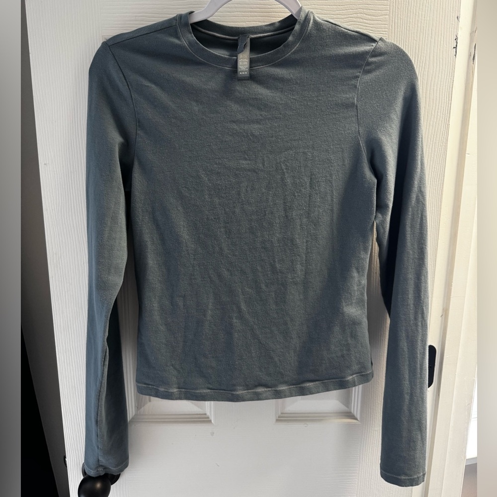 SKIMS COTTON JERSEY LONG SLEEVE T-SHIRT